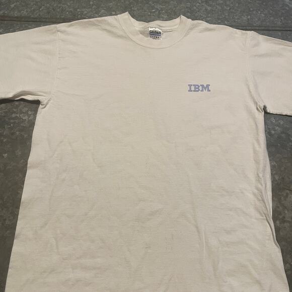 Vintage IBM Computer Tee Shirt Mens Medium 90s Y2K Software Promo Employee Tech - Picture 1 of 9